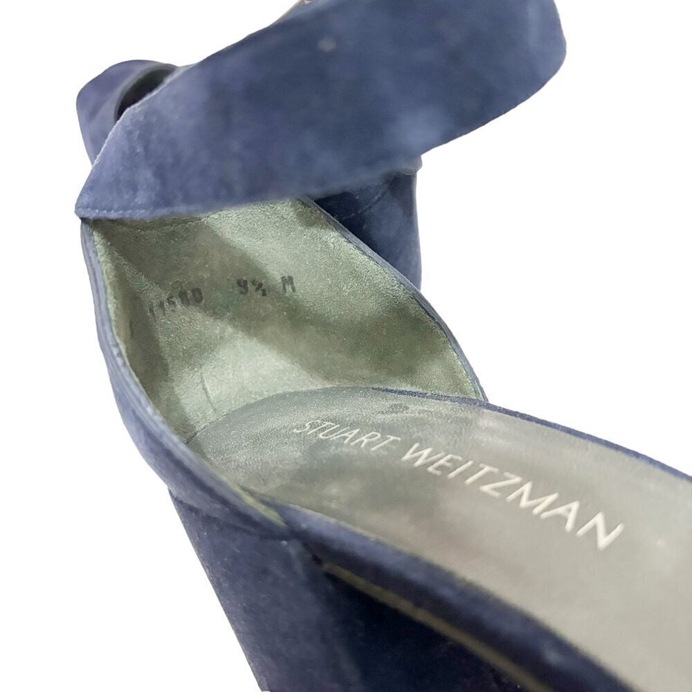 STUART WEITZMAN Soho Gal Navy Blue Sandals 9.5 M - Picture 9 of 9